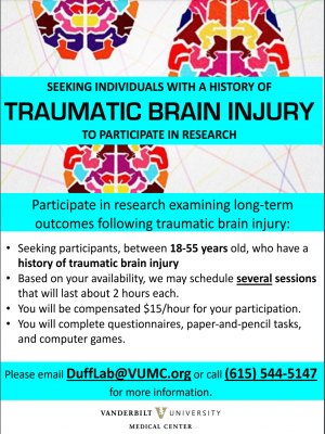 TBI research at Vanderbilt with Melissa Duff